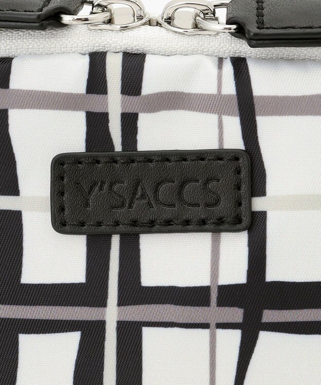 Y'SACCS 総柄プリントハーフムーンポーチ ブラック