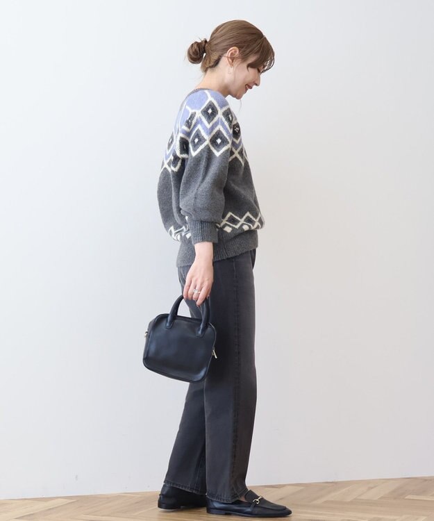 AMERICAN HOLIC フェアアイル柄ニットプルオーバー Gray Mixture