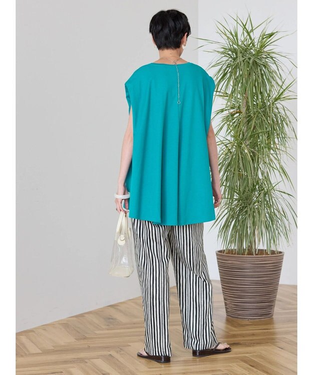 AMERICAN HOLIC 接触冷感フレンチスリーブカットチュニック Turquoise Blue