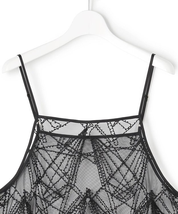 23区 【先行予約】刺繍レース キャミソールワンピース ブラック系