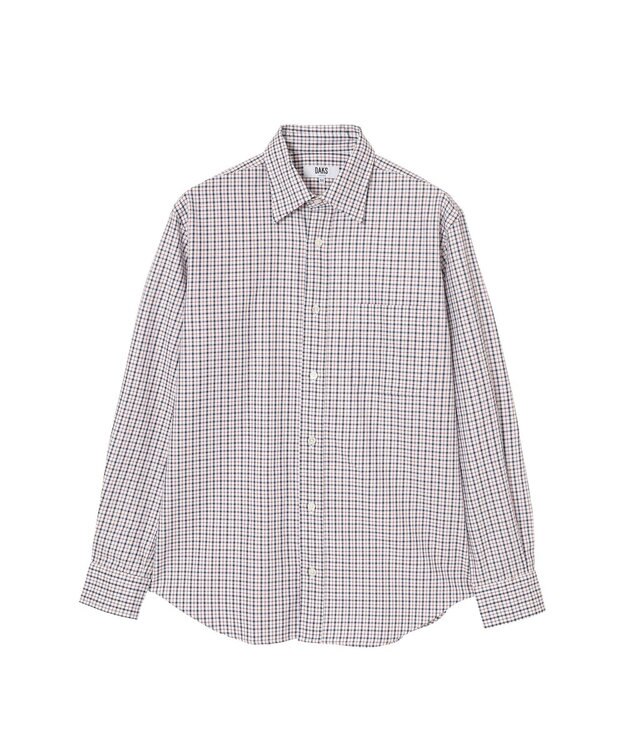 DAKS SIDGRAS ポプリンミニチェックシャツ レッド