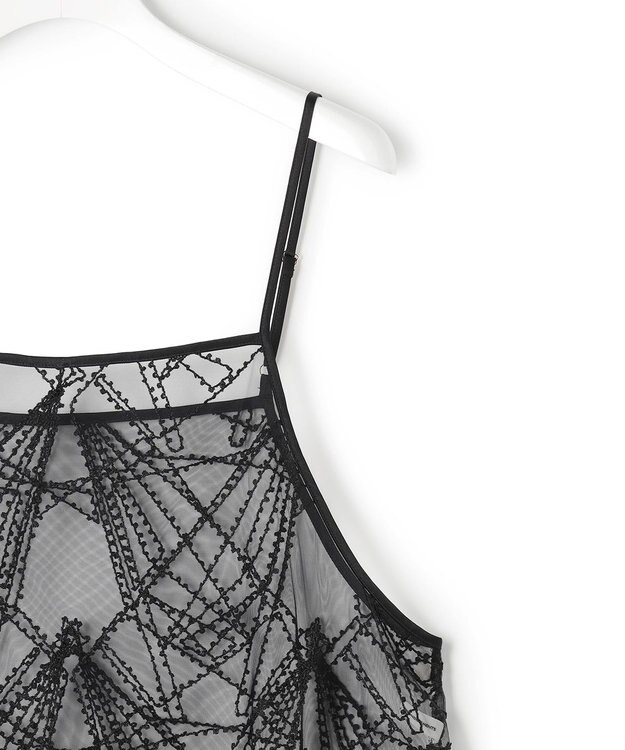 23区 【先行予約】刺繍レース キャミソールワンピース ブラック系