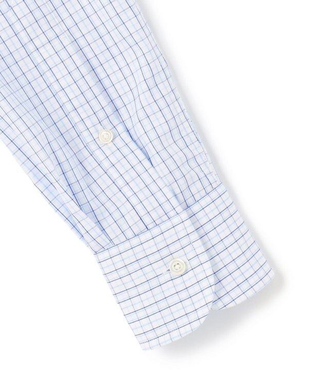 J.PRESS MEN 【PREMIUM PLEATS / 形態安定】タッタソールチェック ドレスシャツ / B.D. サックスブルー系3