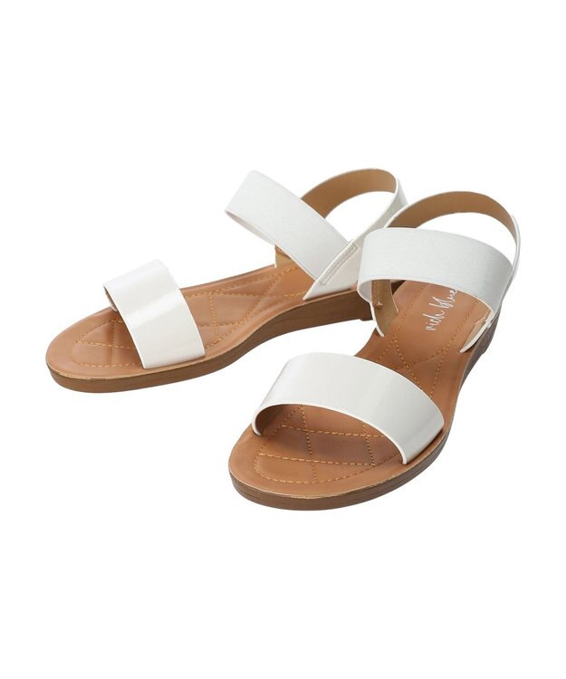 Green Parks ・ｒｉｃｈ　ｂｌｕｅ　ゴムストラップサンダル White