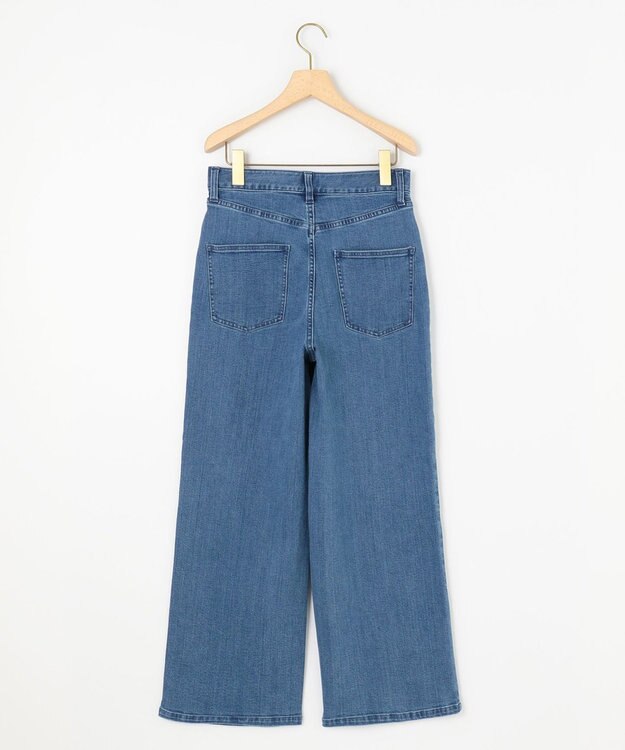 組曲 L ライトデニム セミワイドパンツ ライトインディゴ系