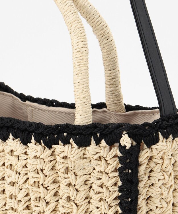 ANY SIS バイカラーミニカゴショルダー バッグ ナチュラル×ブラック