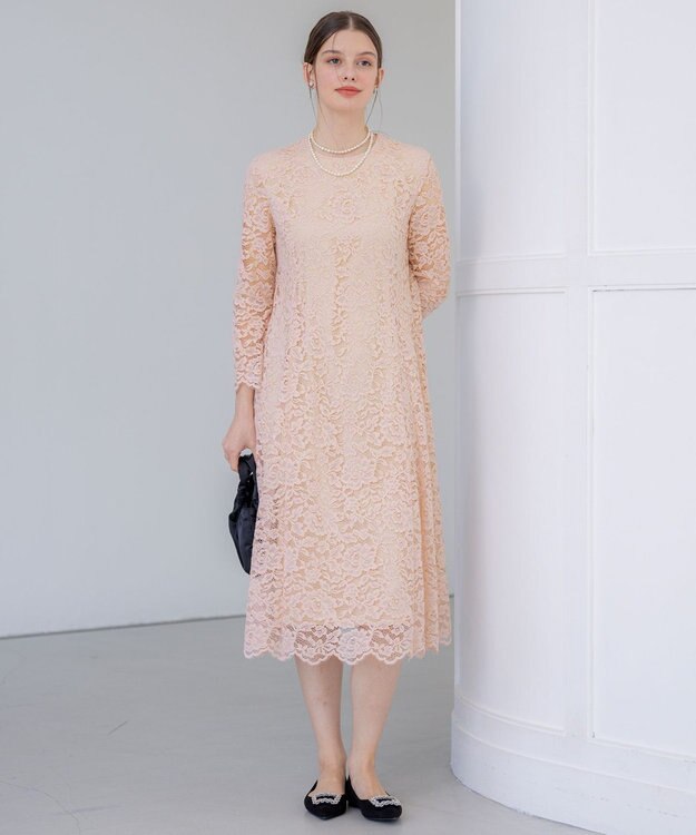 23区 【APPLAUDIR】シャイニーレース ドレス チークピンク