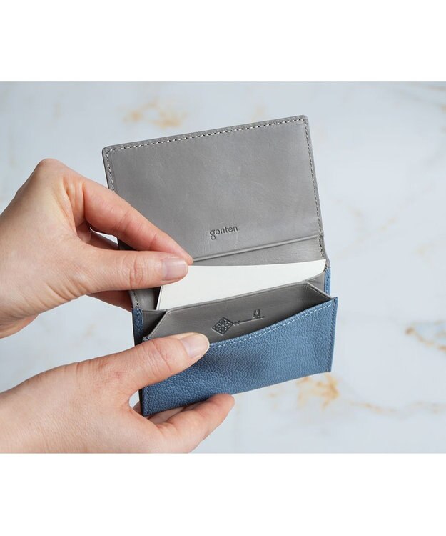 genten モルトフレスコ 名刺入れ ライトブルー