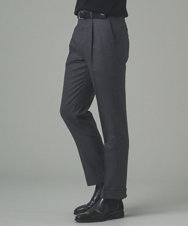 GOTAIRIKU 【保温性/ストレッチ/シワになりにくい】サキソニーストレッチパンツ_1タック(25年モデル） グレー系