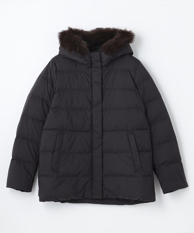 ANY 【洗える】スムースタッチ ショート丈ダウンコート ブラック系