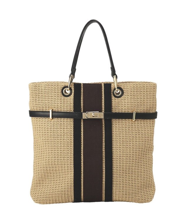 YECCA VECCA 【A4対応】2wayライントートバッグ Beige