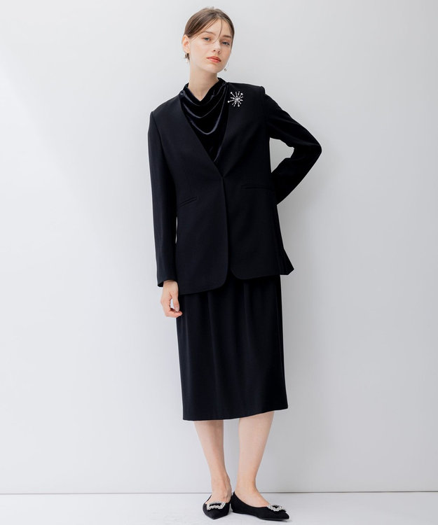 23区 【APPLAUDIR】クリアジョーゼット ジャケット ブラック系