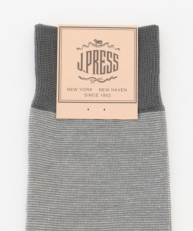 J.PRESS MEN 【定番】ハイゲージボーダーソックス ライトグレー系