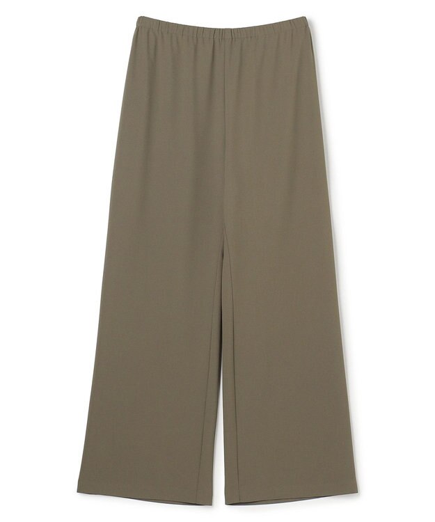 UNFILO L 【ウエストゴム】ライトジョーゼット イージーワイドパンツ カーキ