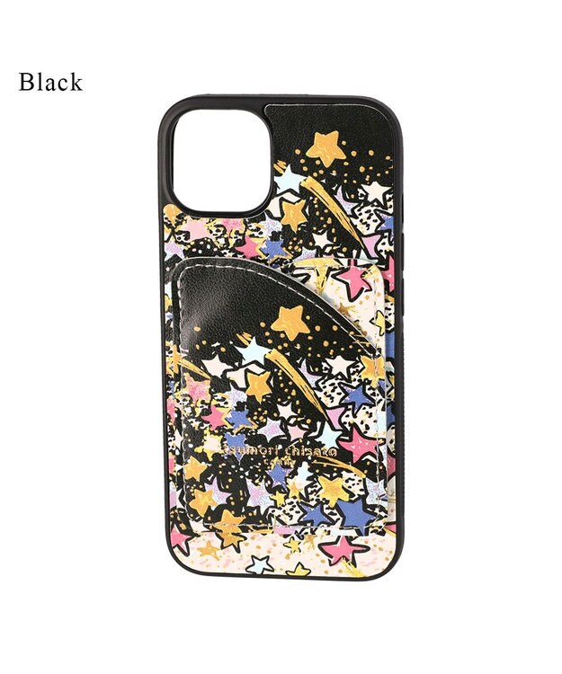 tsumori chisato CARRY ギャラクシーパネル モバイルケース バックカバー （ iPhone 13 / 14 対応） 【 カードポケット付き 】 ブラック