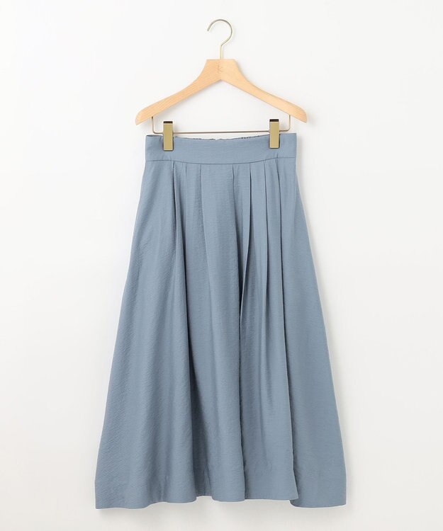 組曲 【セットアップ対応・ウエストゴム仕様】ニュアンスシフォン スカート サックスブルー系