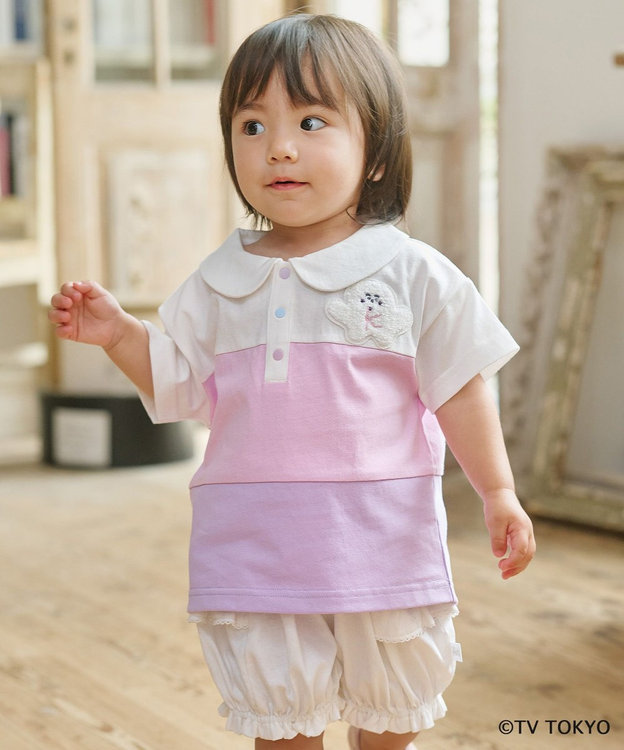 組曲 KIDS 【80-100㎝】シナぷしゅ襟付き カットソー ピンク