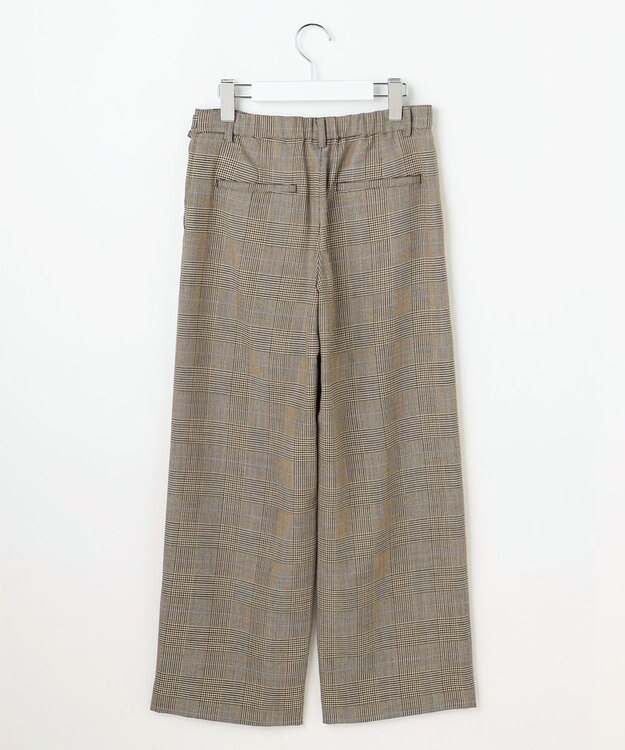 J.PRESS LADIES モナベールツイル チェック ワイド パンツ ブラウンチェック系