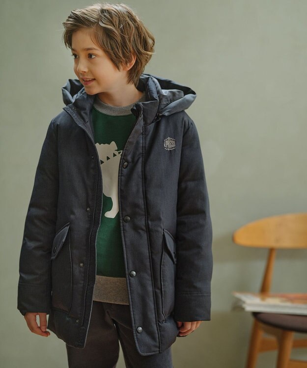 J.PRESS KIDS 【110-130cm】ウールライクヘリンボーン コート ネイビー系