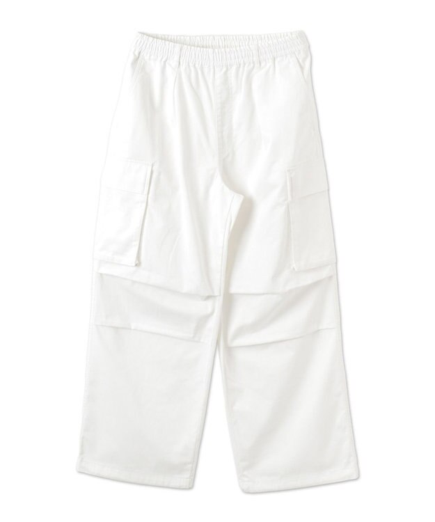 WEGO 【ウエストゴム】イージーワイドカーゴパンツ ホワイト