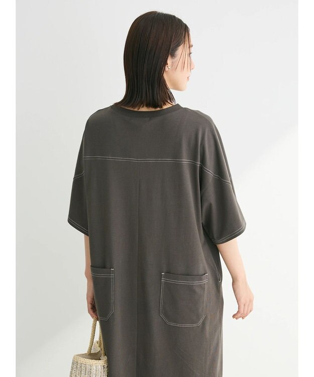 Green Parks ・ＳＵＧＡＲ　ＳＰＯＯＮ【ＣＯＯＬ】ステッチＴＥＥワンピ Charcoal Gray