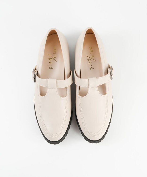 BONTRE 【pied du lapan/ピエドラパン】Tストラップローファー/50744ZI アイボリー