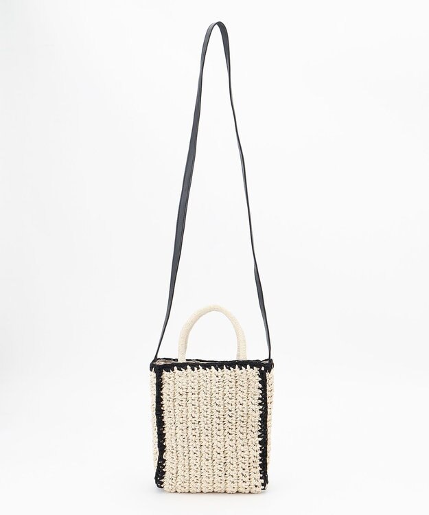 ANY SIS バイカラーミニカゴショルダー バッグ ナチュラル×ブラック
