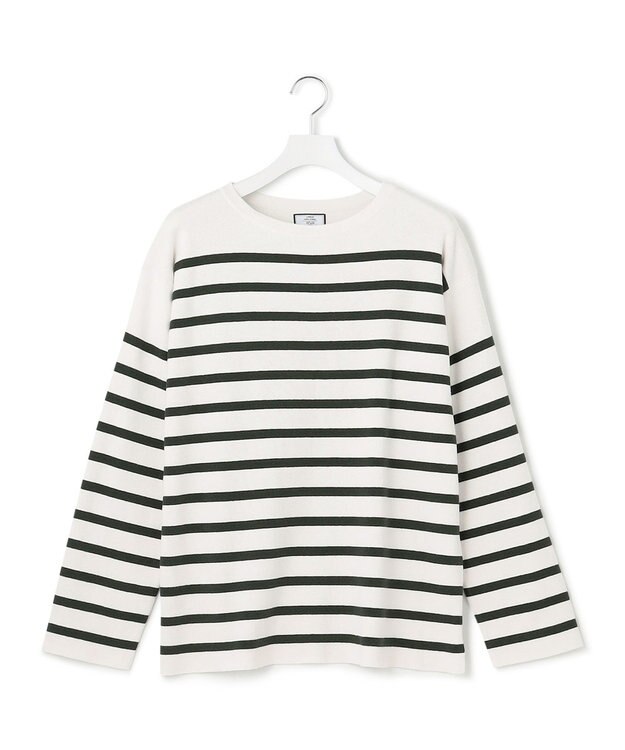 J.PRESS YORK STREET 【UNISEX】バスクボーダー ニット ダークグリーン系1