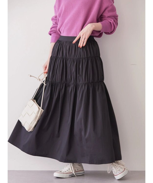 AMERICAN HOLIC ティアードギャザースカート Black