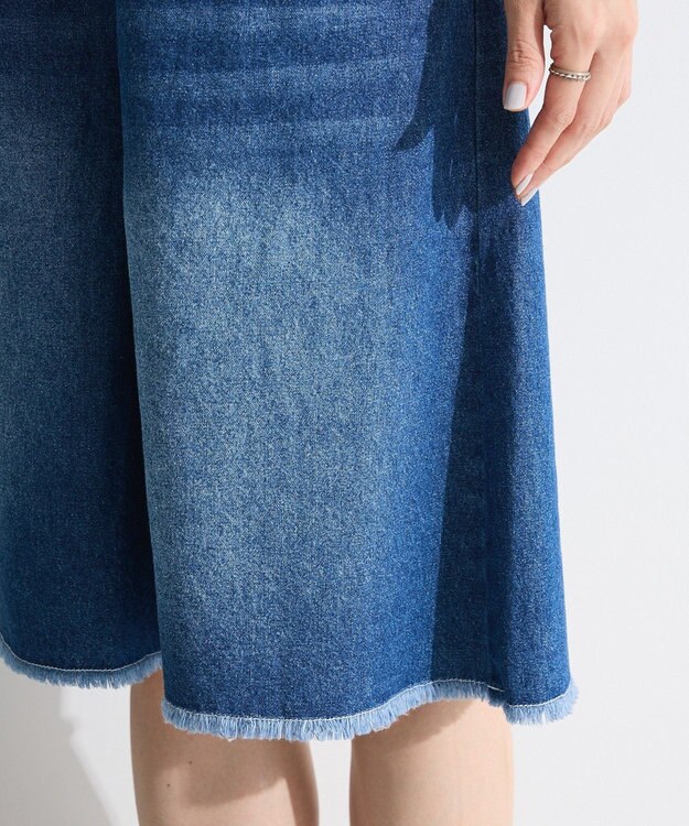 Green Parks ・ＤＯＵＢＬＥ　ＦＬＡＧＳ　ワイドデニムハーフパンツ Indigo