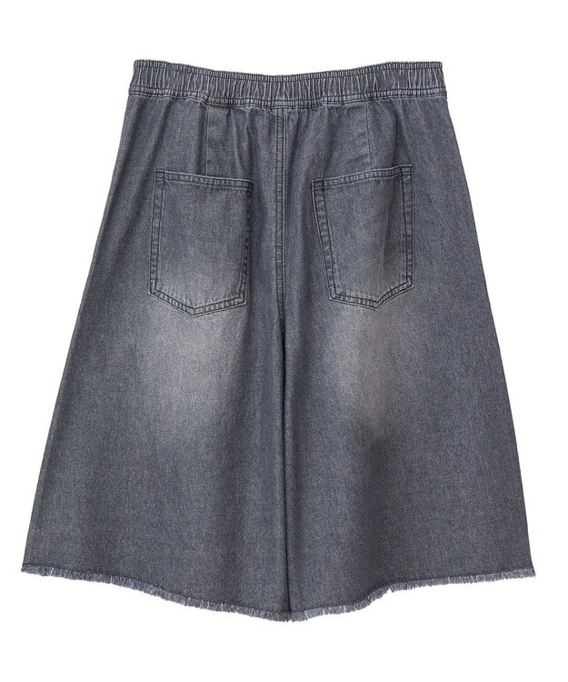 Green Parks ・ＤＯＵＢＬＥ　ＦＬＡＧＳ　ワイドデニムハーフパンツ Black