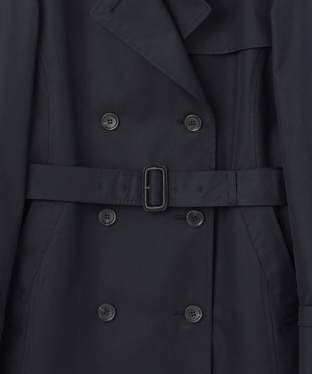 23区 コットンポリエステルギャバジン ショート トレンチコート ネイビー系