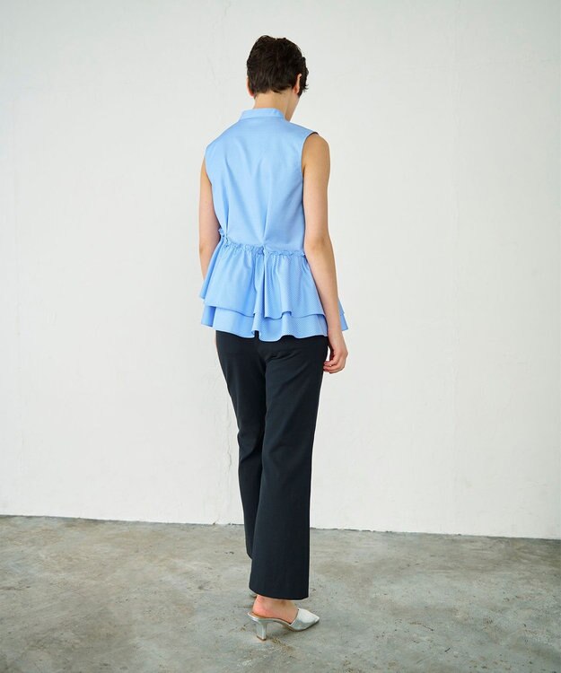 GRACE CONTINENTAL ヘムフリルノースリーブ ブルー