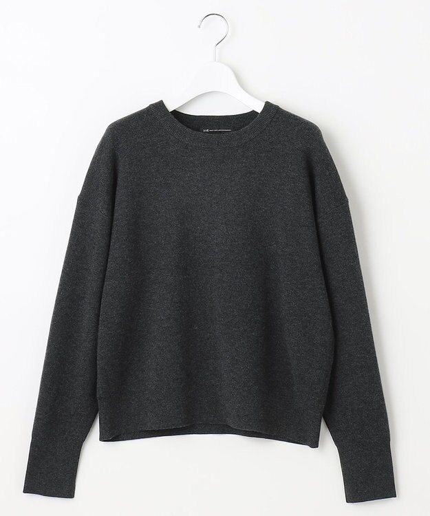 23区 L 【洗える】コットンウール クルーネック プルオーバー グレー系
