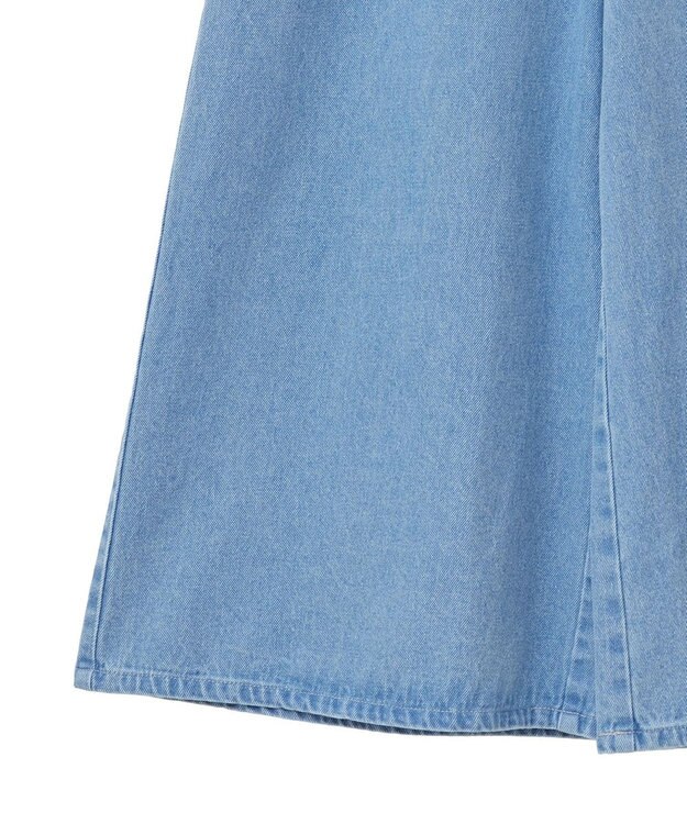 earth music&ecology ダブルベルトデザインワイドパンツ Light Indigo