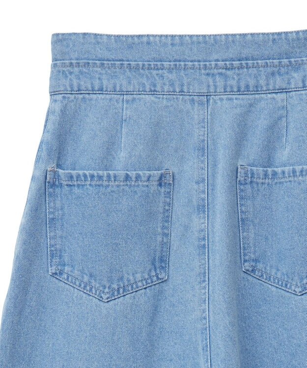 earth music&ecology ダブルベルトデザインワイドパンツ Light Indigo