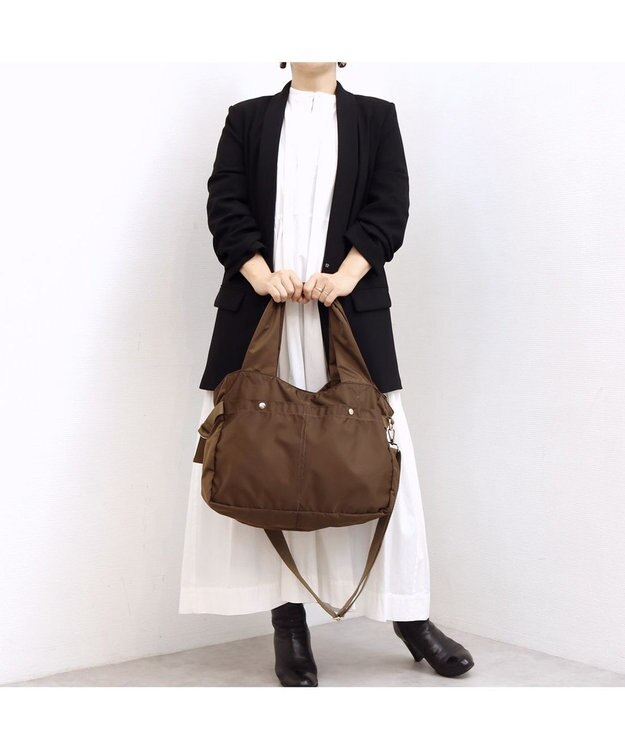 UNBILLION カシュカシュ cachecache / ナイロンタウン2wayボストンバッグ ブラウン