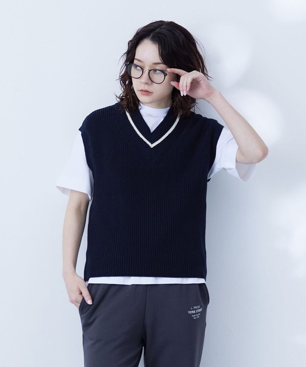 J.PRESS YORK STREET 【UNISEX】チルデンニット ネイビー系