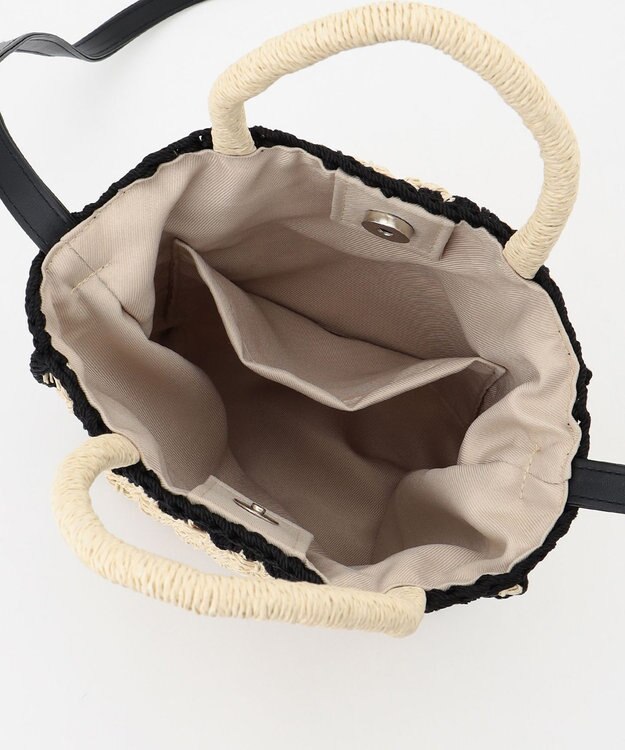 ANY SIS バイカラーミニカゴショルダー バッグ ナチュラル×ブラック