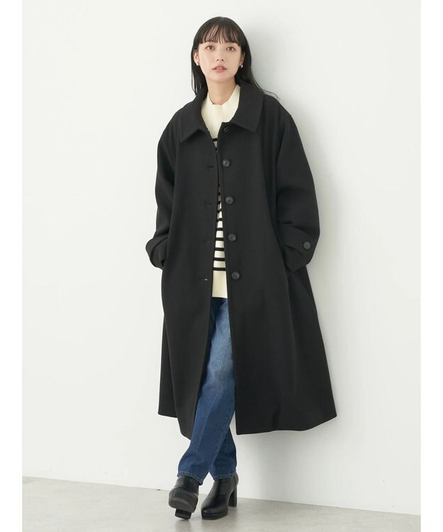 earth music&ecology ステンカラーコート（無地） Black