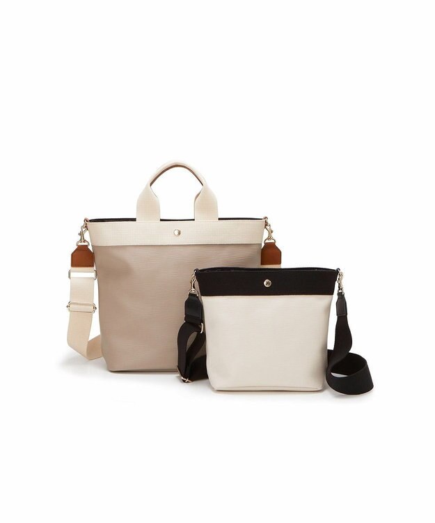 TOPKAPI 【Breath TOPKAPI】RIPPLE リプル ファスナー付 縦型 2way トートバッグL ペールベージュ