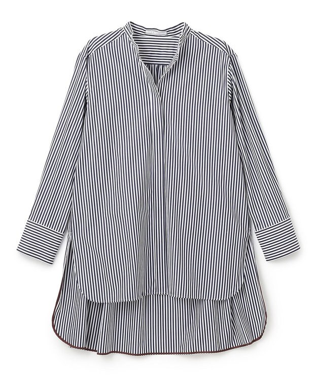 BEIGE， BAILLEUL / ロングシャツ Navy Stripe