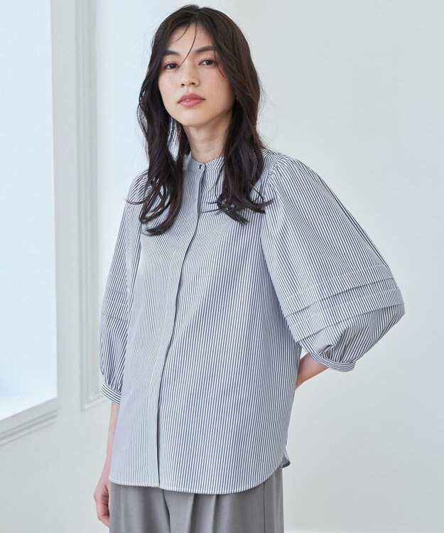 ANY 【接触冷感/UVカット/抗菌防臭/速乾】エニィファンクションタックスリーブブラウス ロンスト