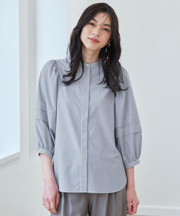 ANY 【接触冷感/UVカット/抗菌防臭/速乾】エニィファンクションタックスリーブブラウス ロンスト