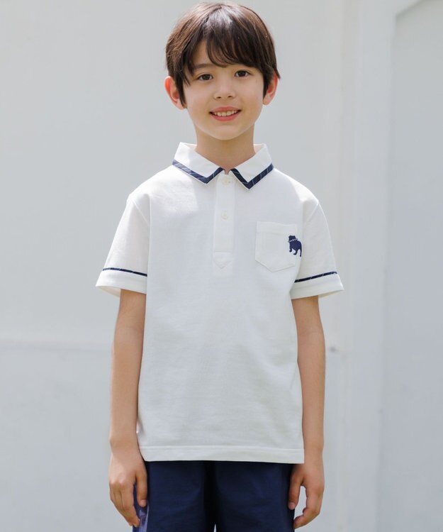J.PRESS KIDS 【100-130cm】カノコ バックブル 半袖ポロシャツ アイボリー系