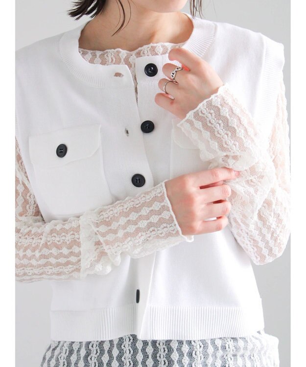 Te chichi ストレッチレーストップス《2026 spring catalog item》 オフホワイト