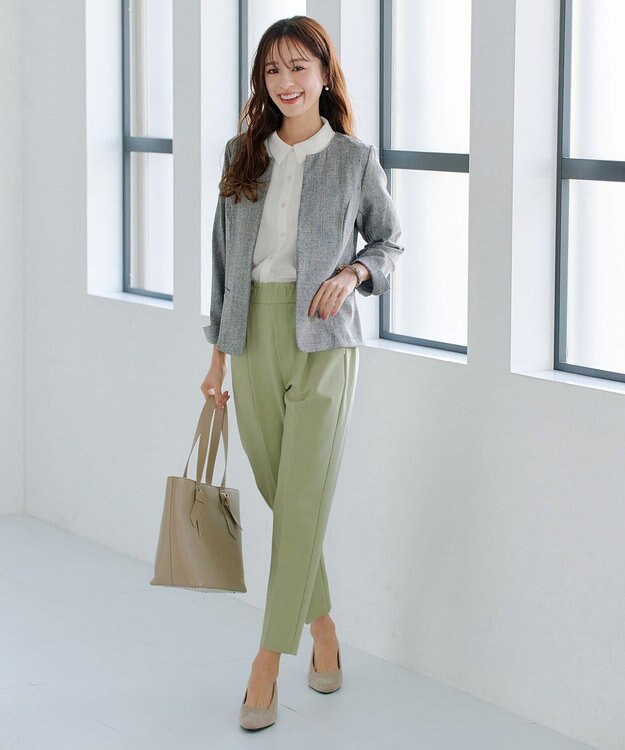 Tiaclasse 【小倉優子さん着用・洗える】カラーテーパードパンツ ミント