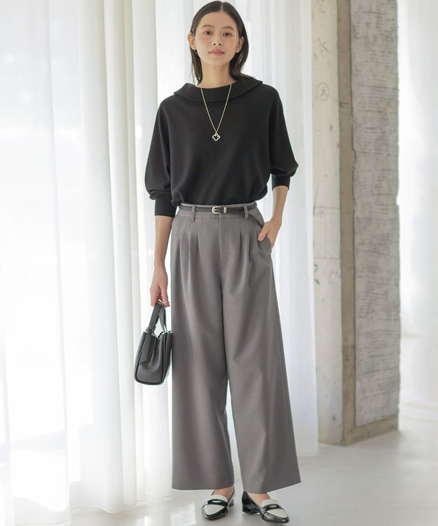 組曲 シュットクロスワイド パンツ グレー系