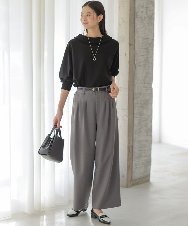 組曲 シュットクロスワイド パンツ グレー系