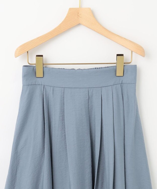 組曲 【セットアップ対応・ウエストゴム仕様】ニュアンスシフォン スカート サックスブルー系